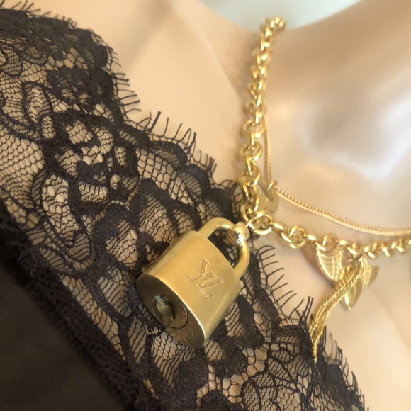 Repurposed Aunthentic Louis Vuitton gold brass Padlock and Key ❤️ - Picture 3 of 6